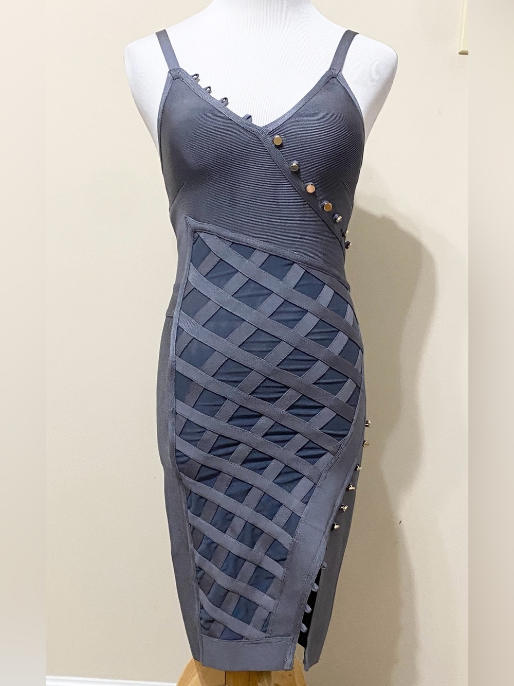 House Of CB Gloria Gray Bandage Bodycon Dress